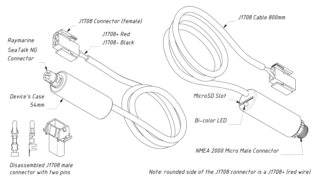 J1708 Engine Gateway dimensions